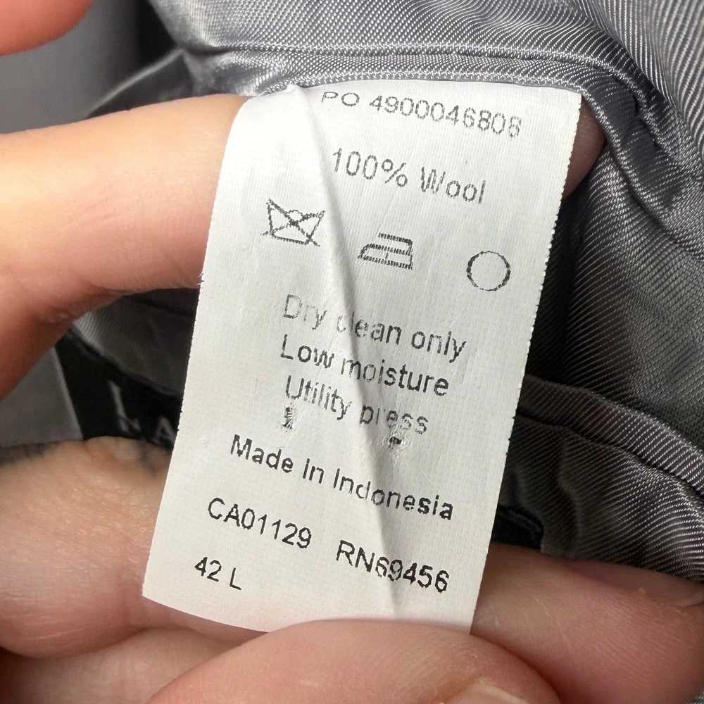 Lauren Ralph‎ Lauren Black Label Gray Wool Slim Fit Sport Coat Blazer 42L 797